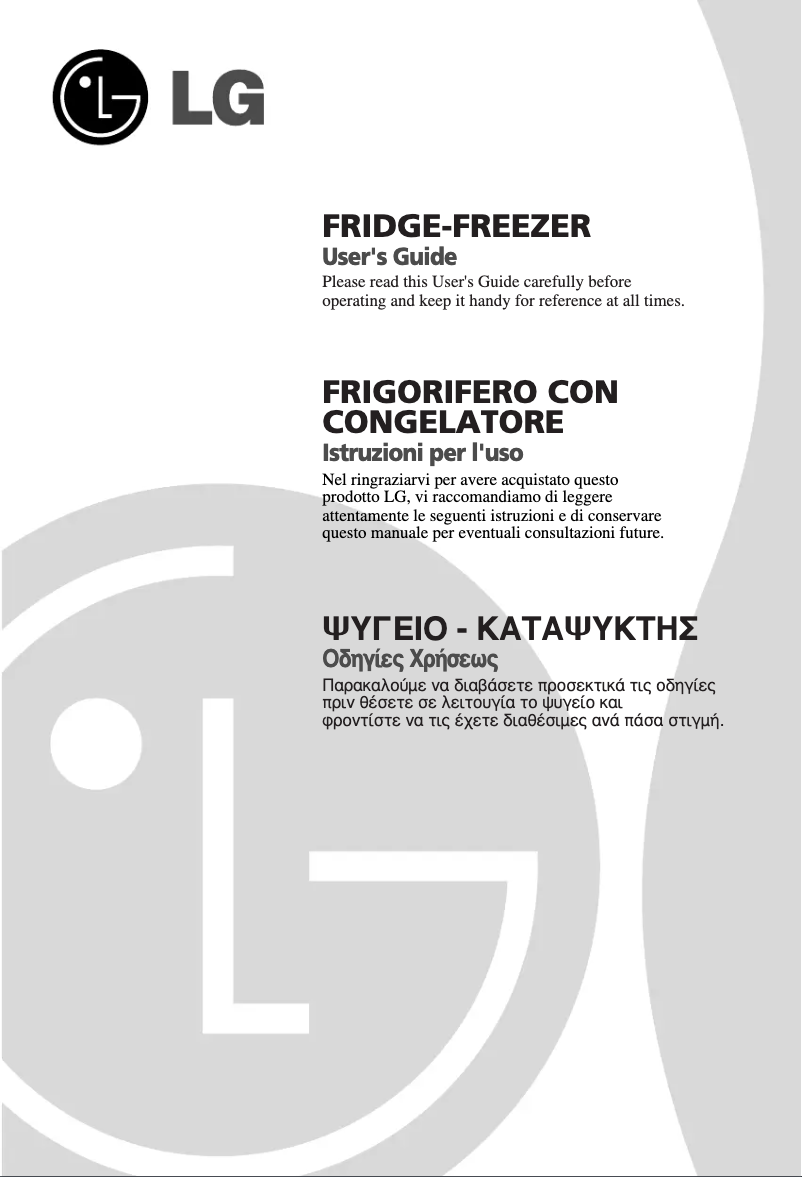 Page 1 de la notice Manuel utilisateur LG GR-B469BNGZ