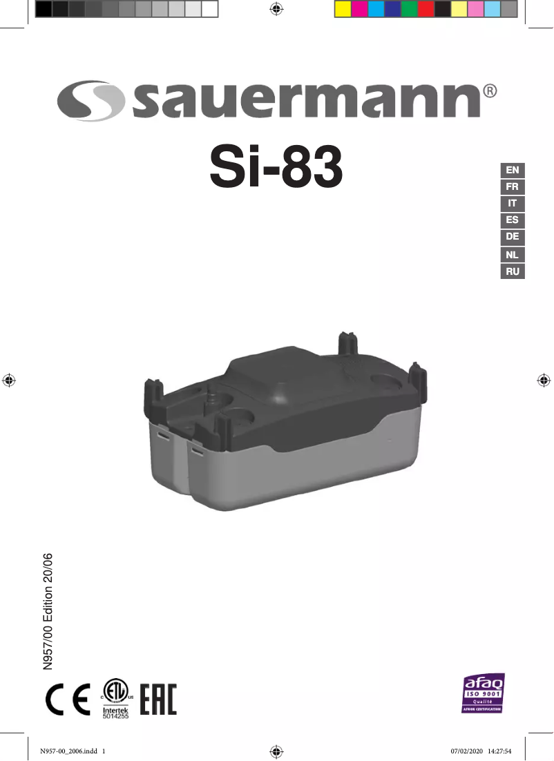 Page n°1 - Manuel utilisateur Sauermann SI-83