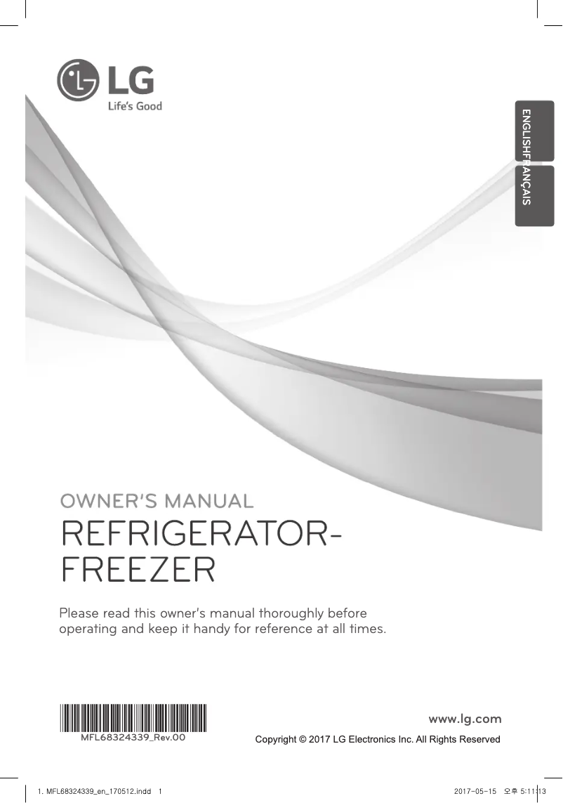 Page 1 de la notice Manuel utilisateur LG GR-F832HBHU