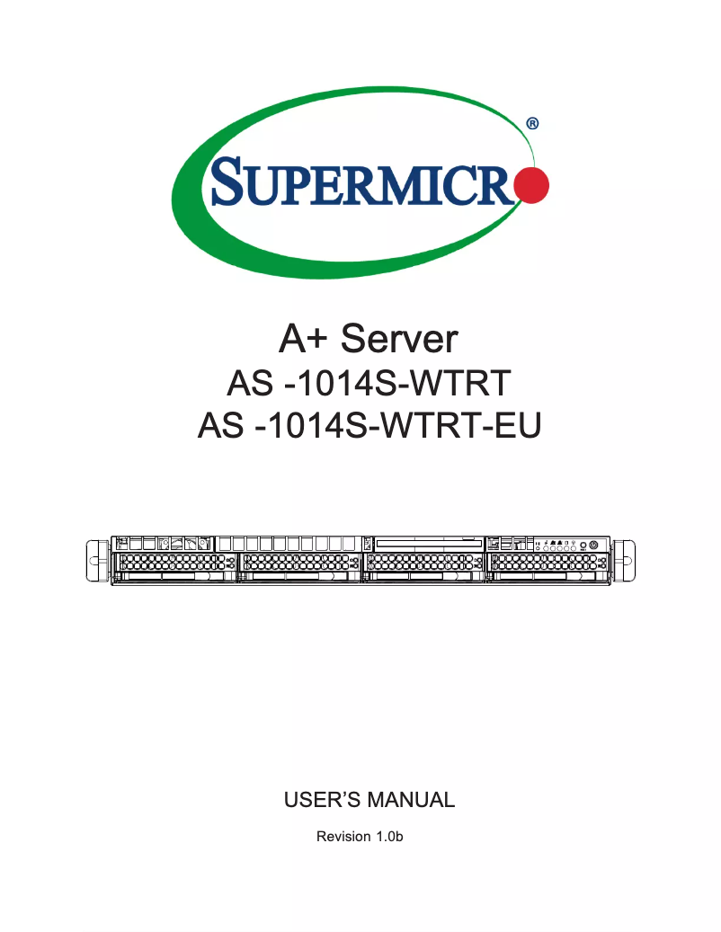 Page 1 de la notice Manuel utilisateur Supermicro A+ Server 1014S-WTRT