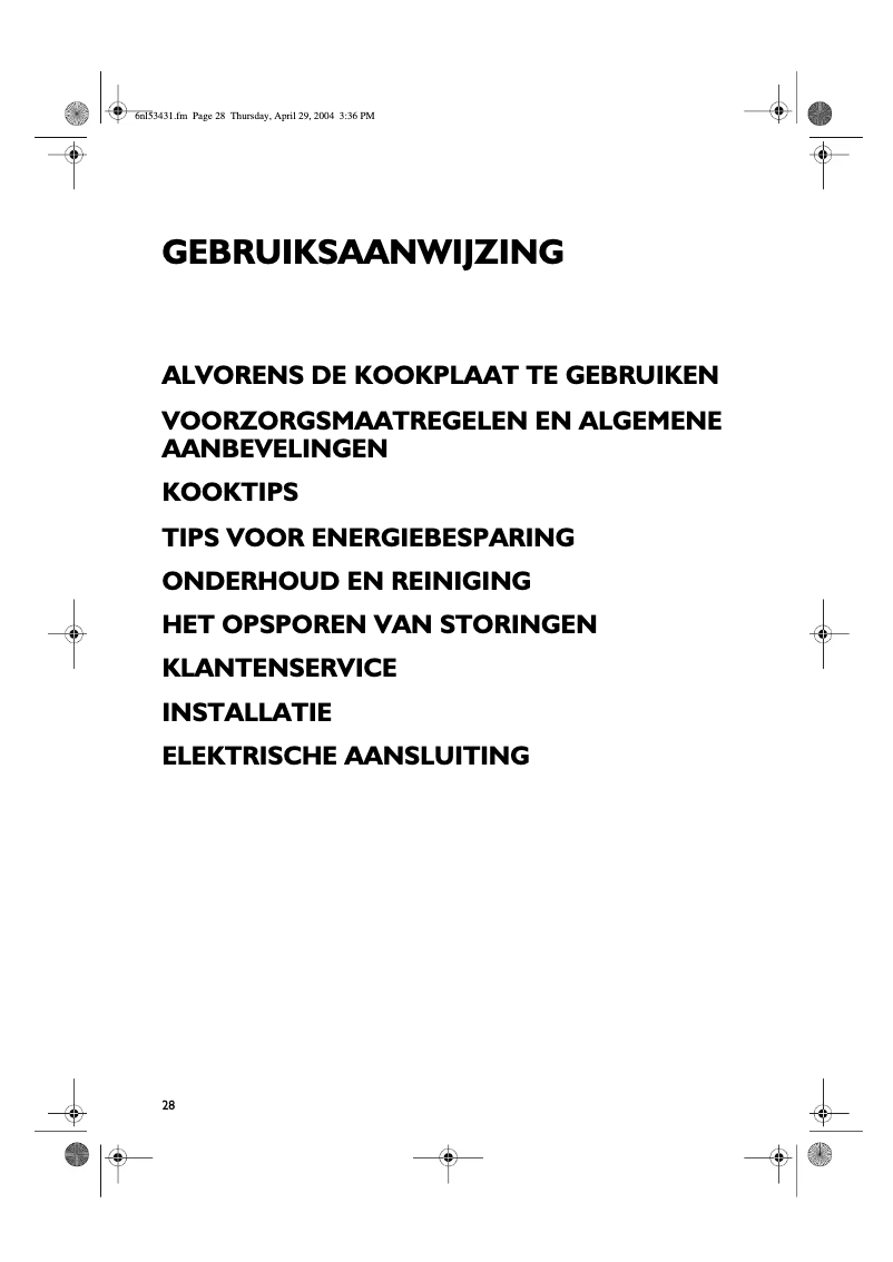 Image de la première page du manuel de l'appareil HOB V00 S