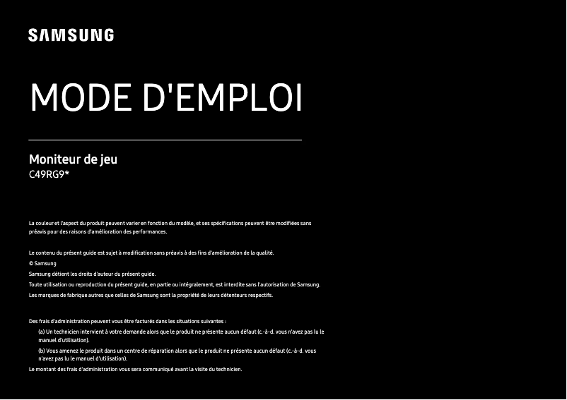 Page n°1 - Manuel utilisateur Samsung C49RG94SSP