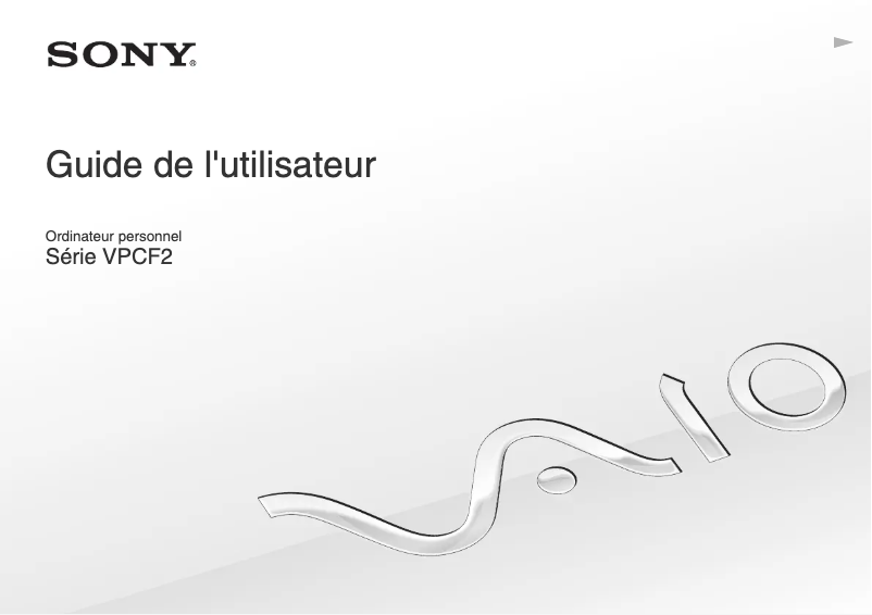 Image de la première page du manuel de l'appareil Vaio VPCF215FD