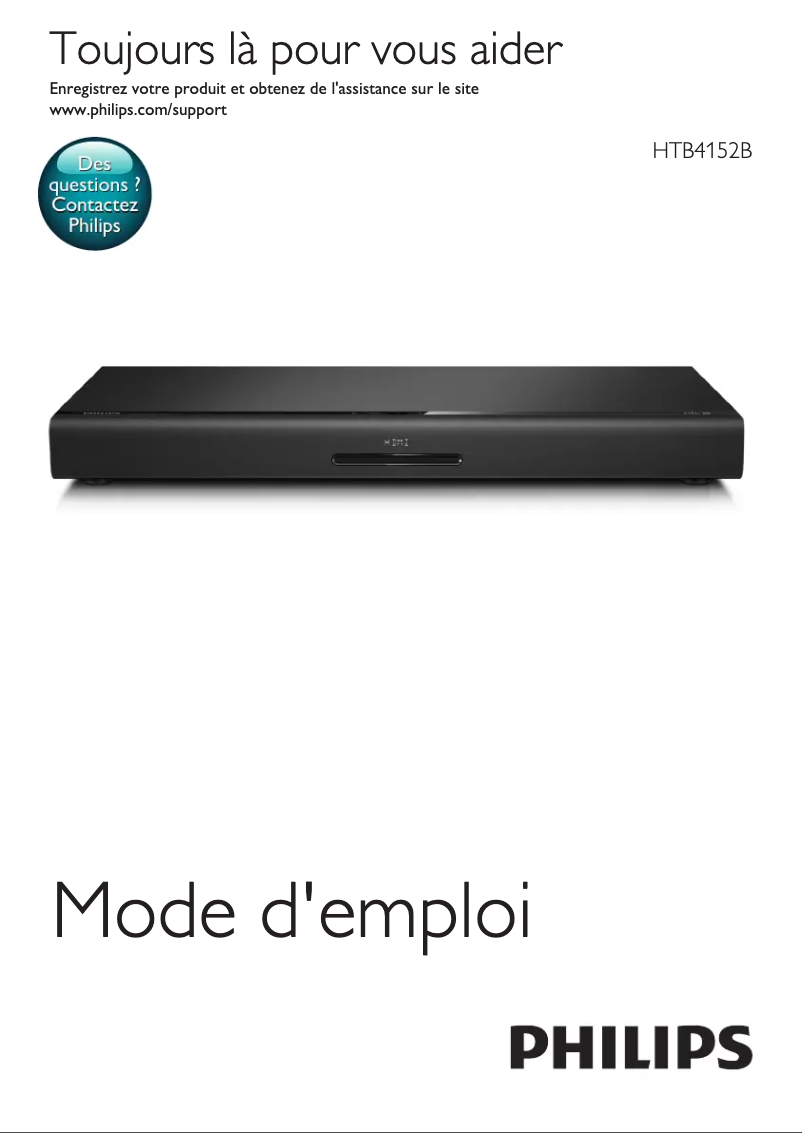 Page 1 de la notice Manuel utilisateur Philips HTB4152B