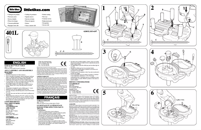 Page 1 de la notice Manuel utilisateur Little Tikes Sand & Sea Play Table