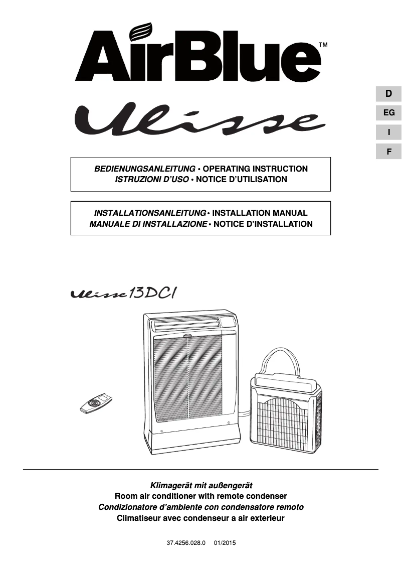 Page n°1 - Manuel utilisateur Swegon AirBlue Ulisse 13 DCI ECO