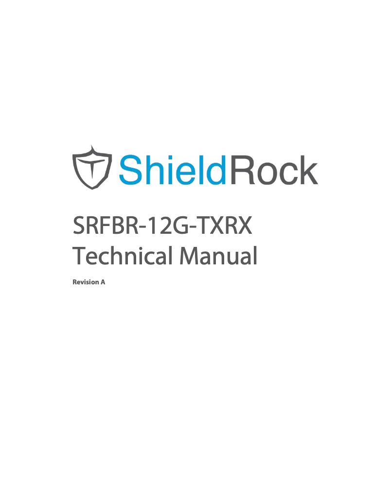 Page 1 de la notice Manuel utilisateur ShieldRock SRFBR-12G-TXRX