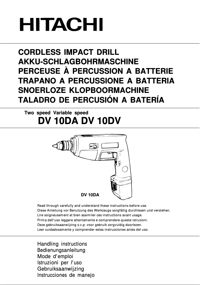 Page 1 de la notice Manuel utilisateur Hitachi DV 10DA