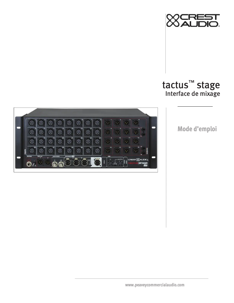 Page 1 de la notice Manuel utilisateur Crest Audio Tactus Stage