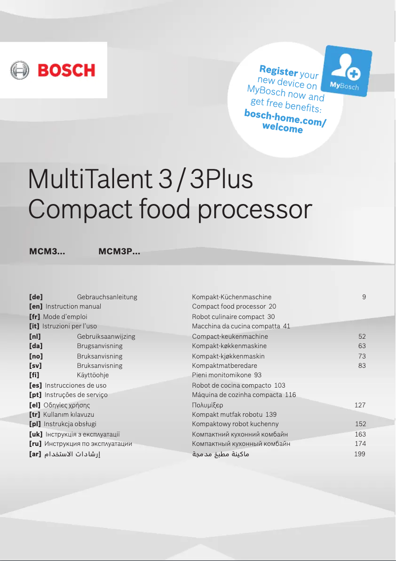 Page n°1 - Manuel utilisateur Bosch MCM3PM386