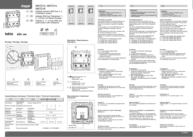 Image de la première page du manuel de l'appareil WKT314