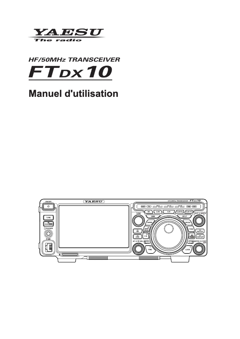 Image de la première page du manuel de l'appareil FTDX10