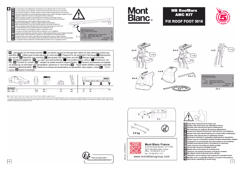 Page n°1 - Manuel utilisateur Mont Blanc AMC 5016