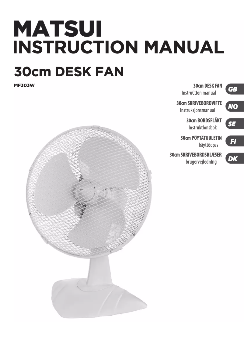 Page n°1 - Manuel utilisateur Matsui MF303W