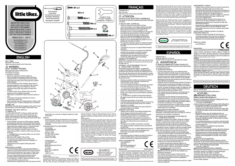 Page 1 de la notice Manuel utilisateur Little Tikes 4 in 1 Trike