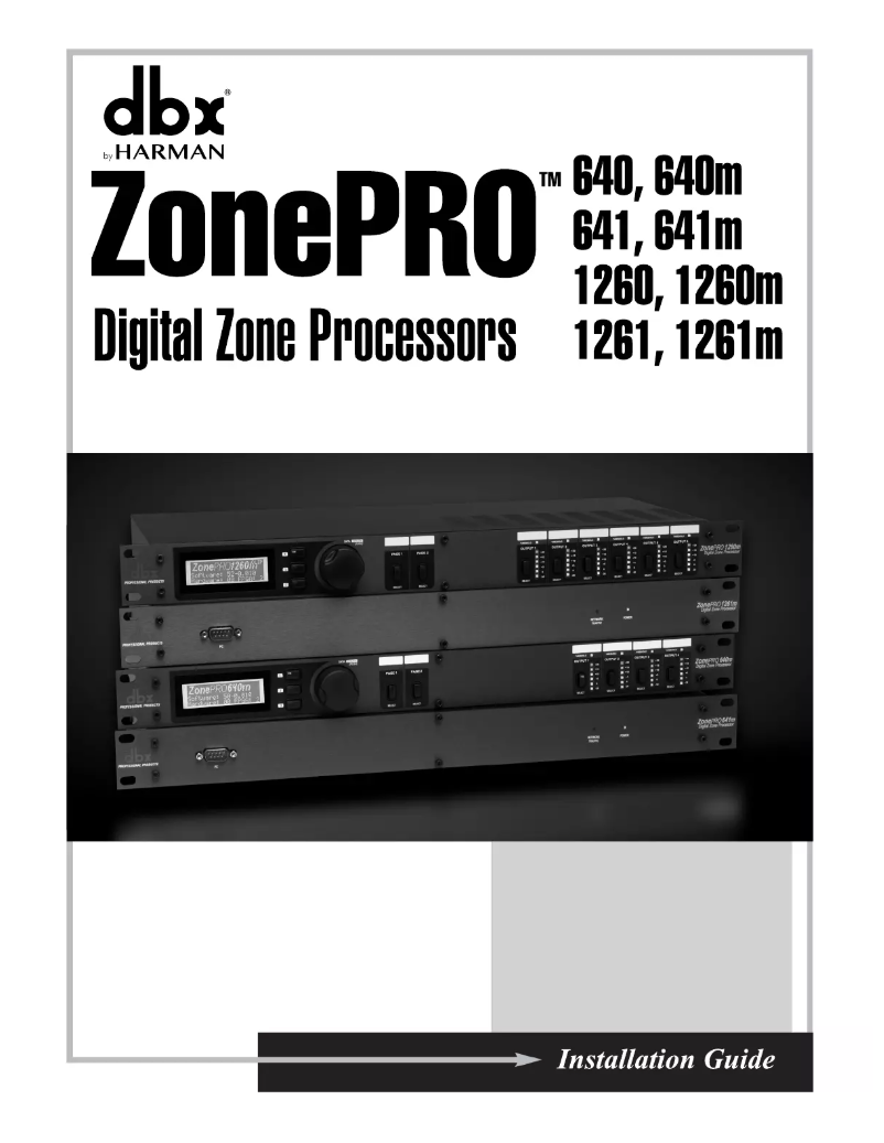Page n°1 - Manuel utilisateur DBX ZonePRO 1261M