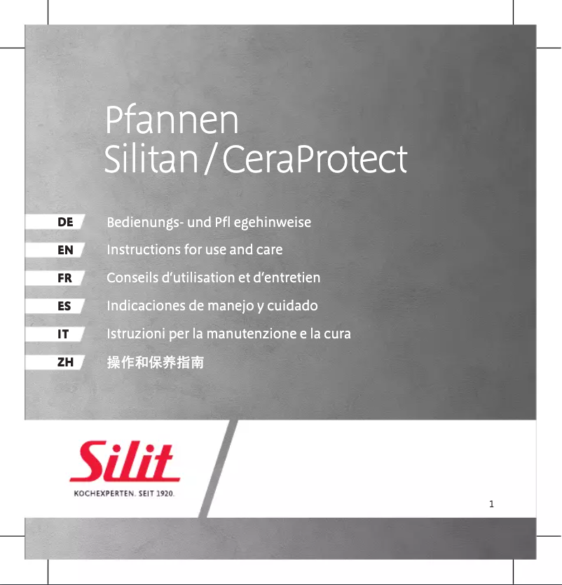 Page 1 de la notice Manuel utilisateur Silit Messino