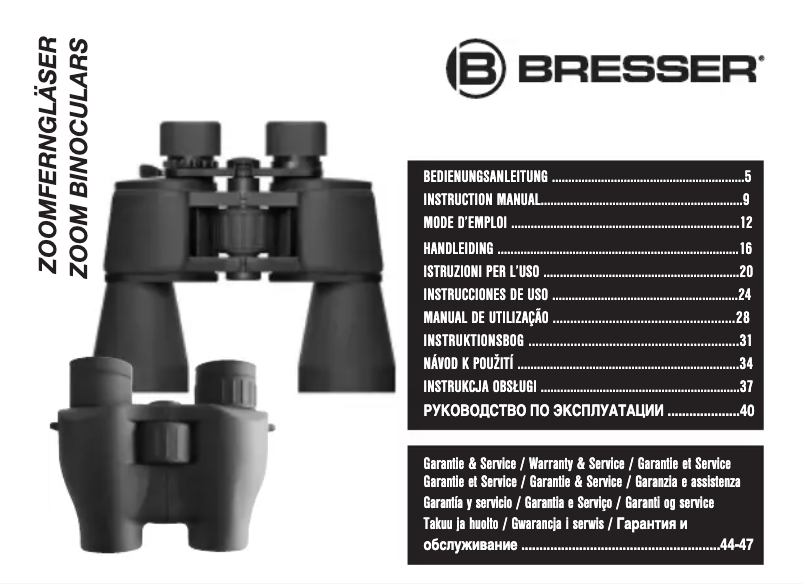 Page 1 de la notice Manuel utilisateur Bresser Hunter 8-24x50
