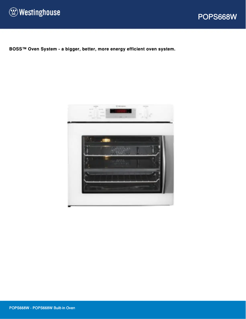 Página 1 del manual Ficha técnica Westinghouse POPS668W