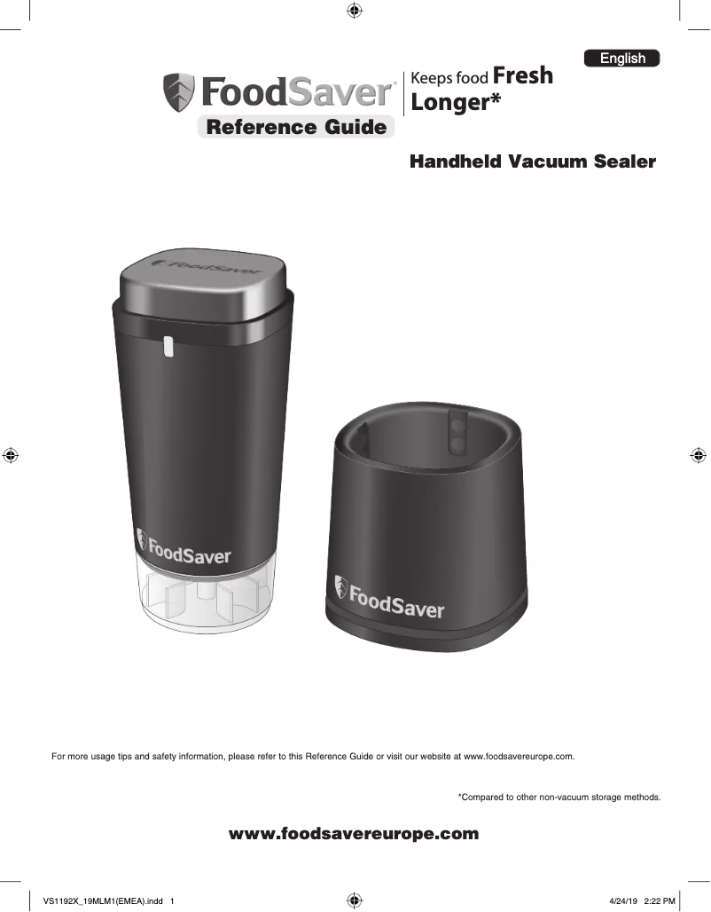 Page 1 de la notice Manuel utilisateur FoodSaver FSV1192