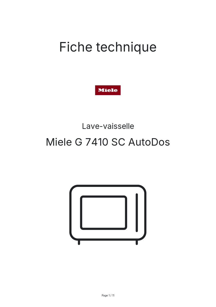 Image de la première page du manuel de l'appareil G 7410 SC AutoDos