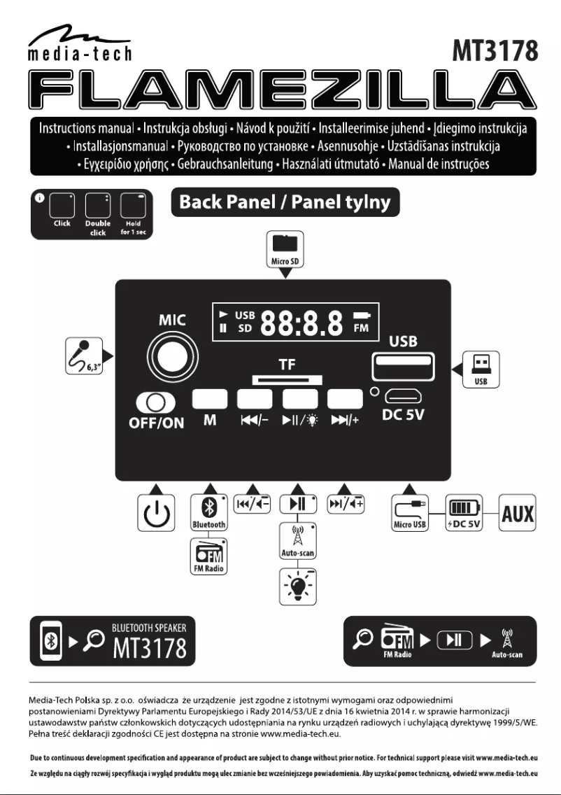 Imagen de la primera página del manual del dispositivo Flamezilla MT3178