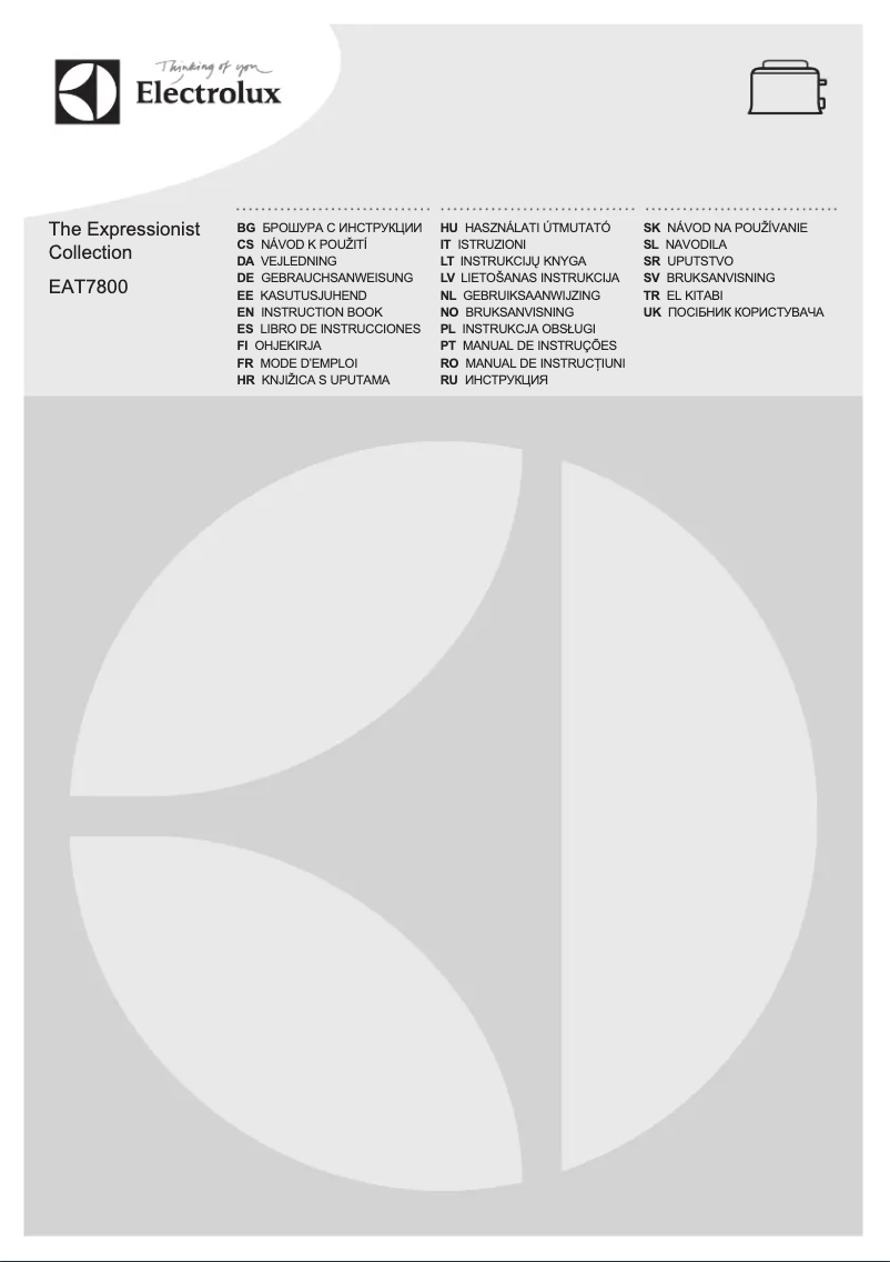 Page 1 de la notice Manuel utilisateur Electrolux EAT7810