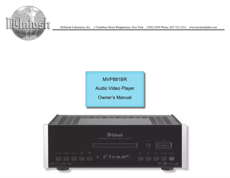 Página 1 del manual Manual de usuario McIntosh MVP881