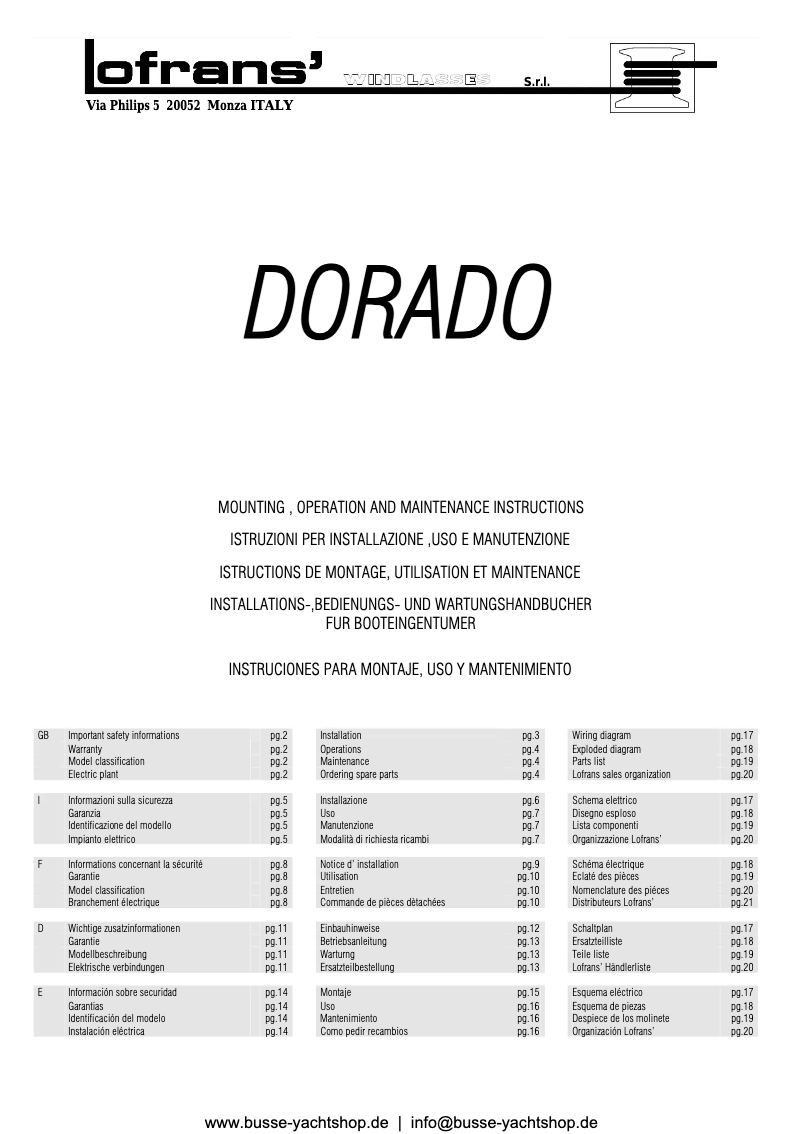 Imagen de la primera página del manual del dispositivo Dorado