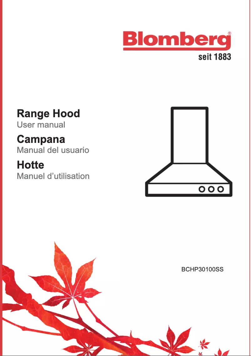 Page n°1 - Manuel utilisateur Blomberg BCHP30100SS
