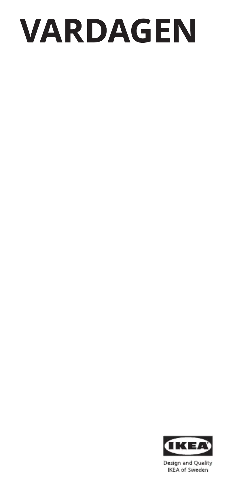 Image de la première page du manuel de l'appareil VARDAGEN 005.606.71