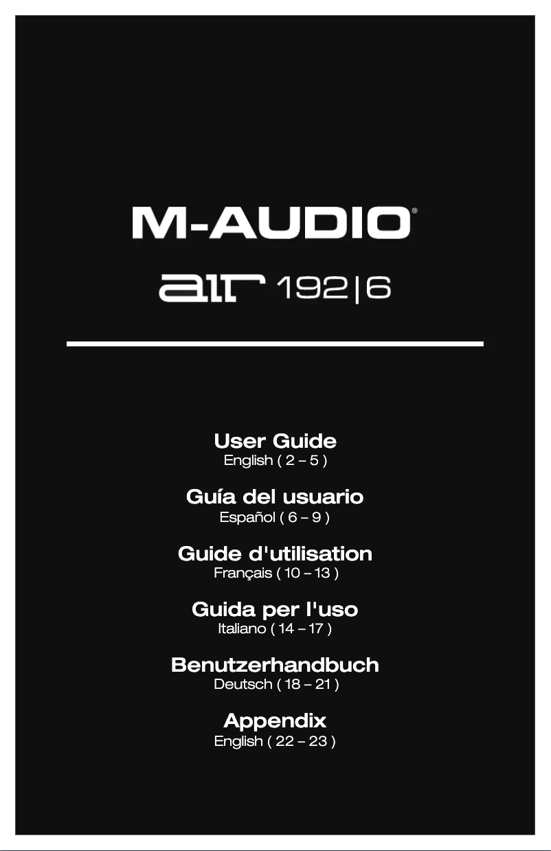 Image de la première page du manuel de l'appareil AIR 192|6