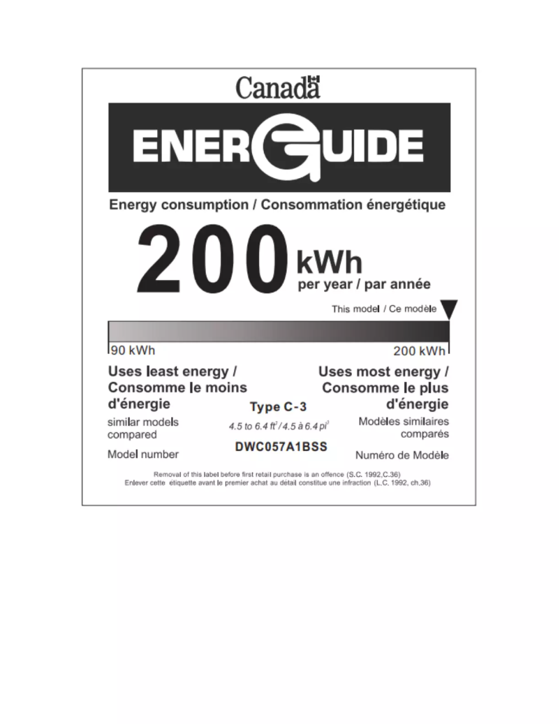 Page n°1 - Label énergétique Danby DWC057A1BSS