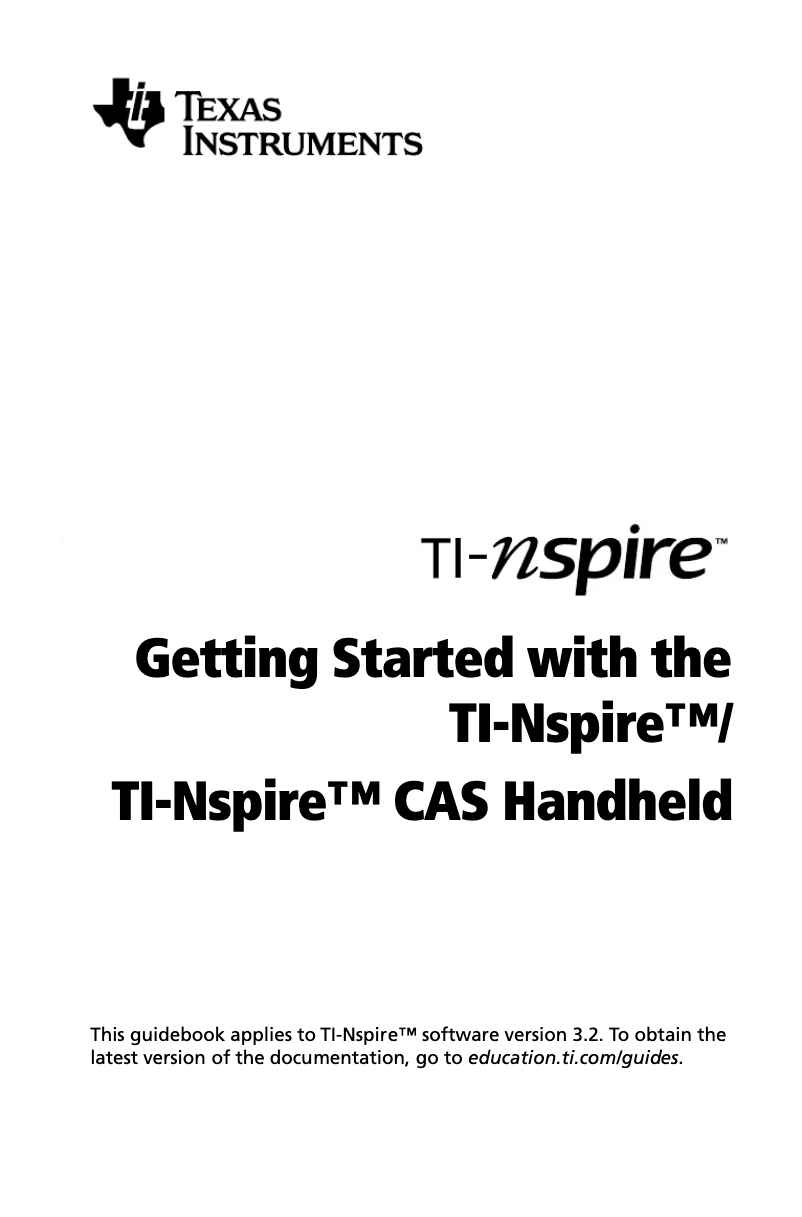 Page n°1 - Manuel utilisateur Texas Instruments TI-Nspire CAS