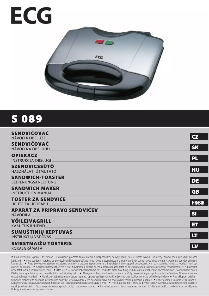 Page 1 de la notice Manuel utilisateur ECG S 089