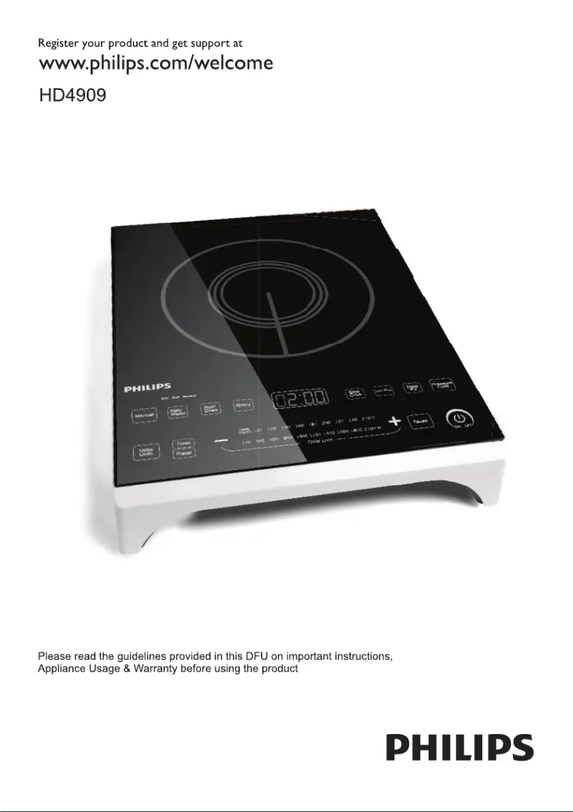 Image de la première page du manuel de l'appareil HD4909