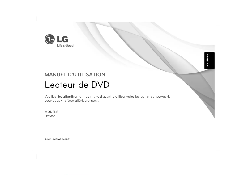 Image de la première page du manuel de l'appareil DV582E]