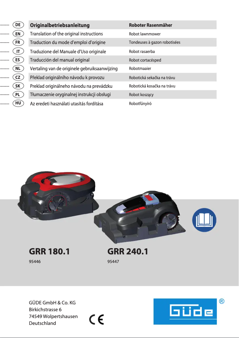 Page n°1 - Manuel utilisateur Güde GRR 180.1