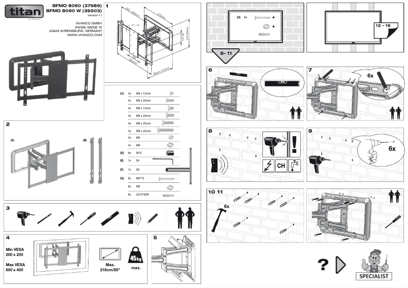 Page n°1 - Manuel utilisateur Titan BFMO 8060 W