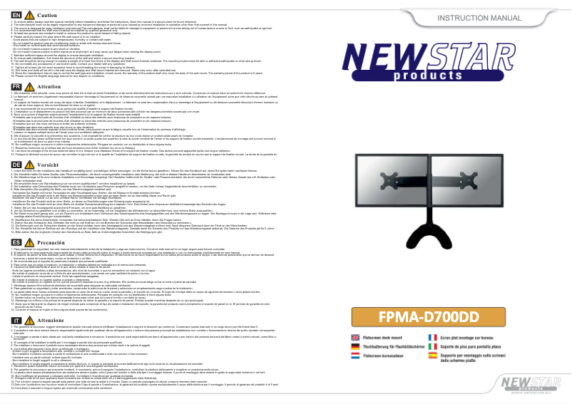 Page n°1 - Manuel utilisateur Newstar FPMA-D700DD