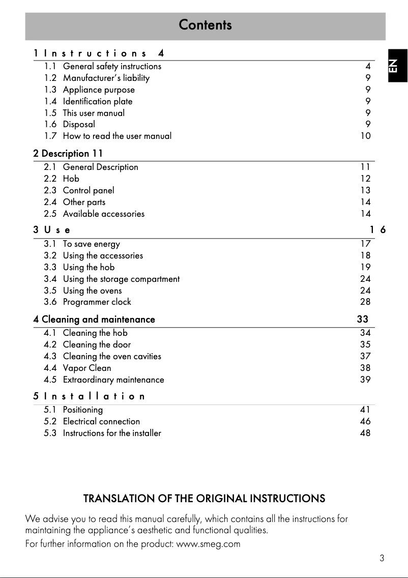 Page n°1 - Manuel utilisateur Smeg SSK92IMX8
