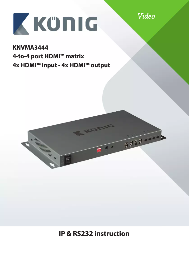 Page 1 de la notice Manuel utilisateur Konig 4 x 4 Poorts HDMI Matrix