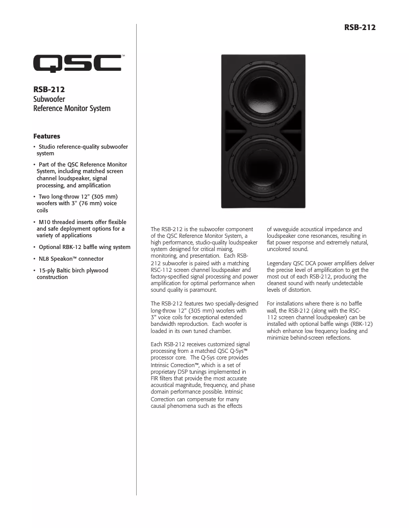 Image de la première page du manuel de l'appareil RSB-212