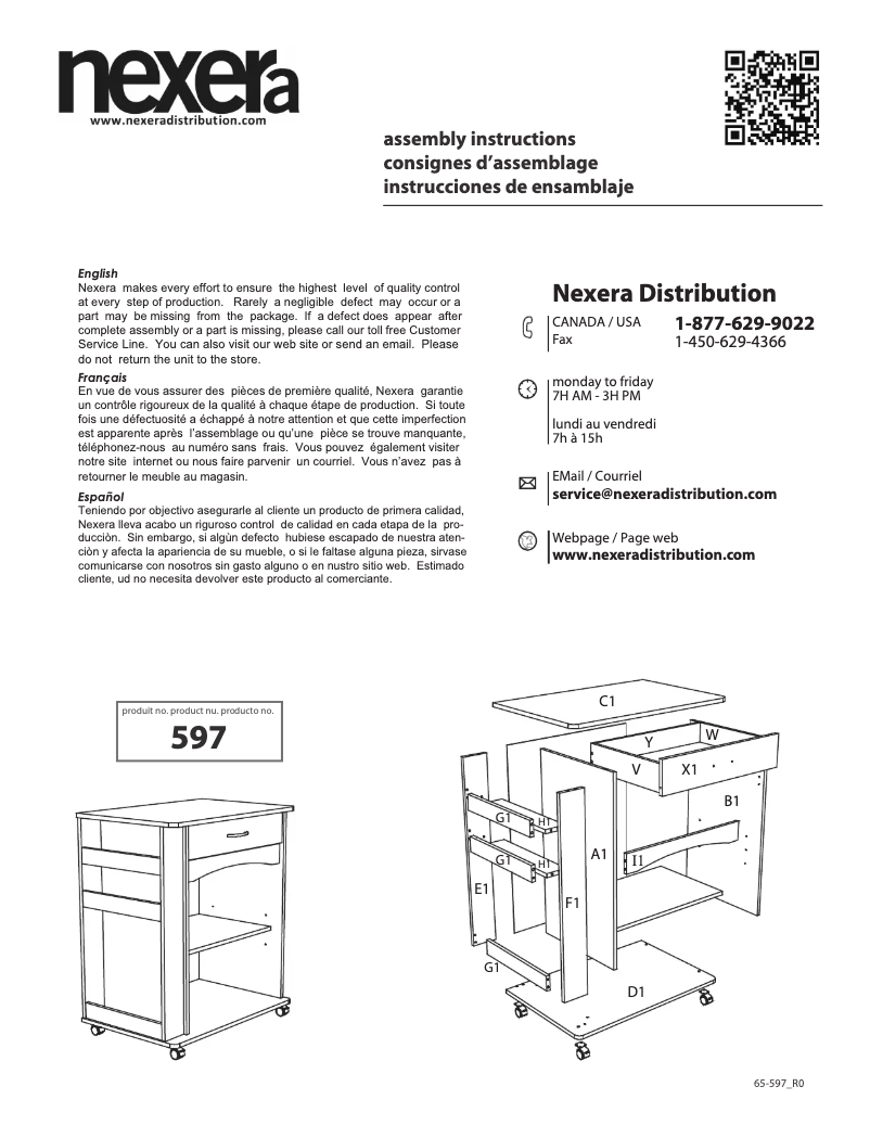 Page 1 de la notice Manuel utilisateur Nexera 597