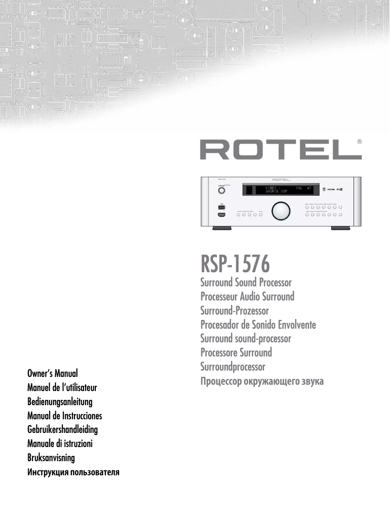 Image de la première page du manuel de l'appareil RSP-1576