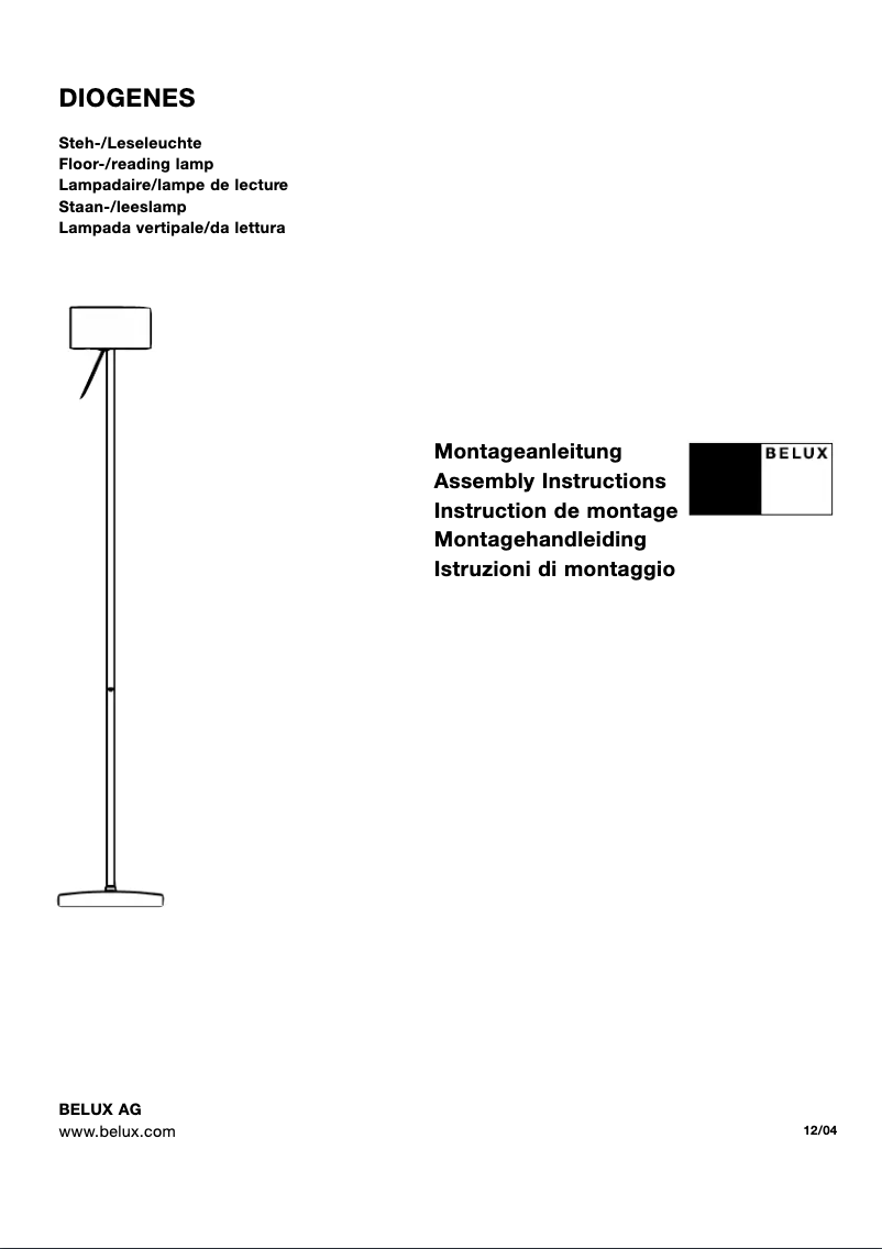 Page 1 de la notice Manuel utilisateur Belux DIOGENES