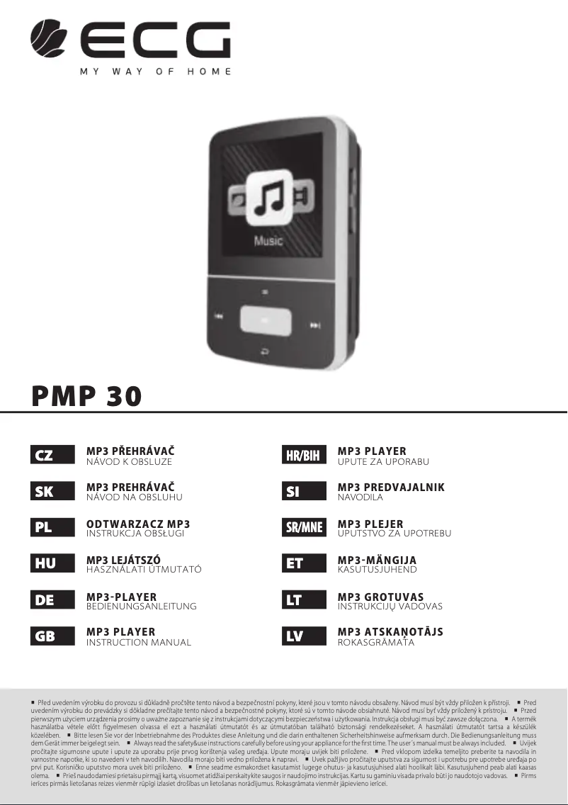 Image de la première page du manuel de l'appareil PMP 30