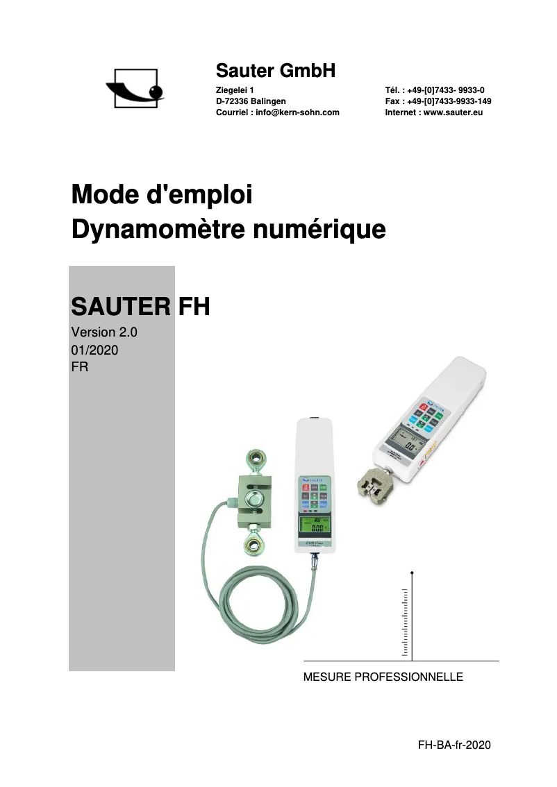Image de la première page du manuel de l'appareil FH 20KUK