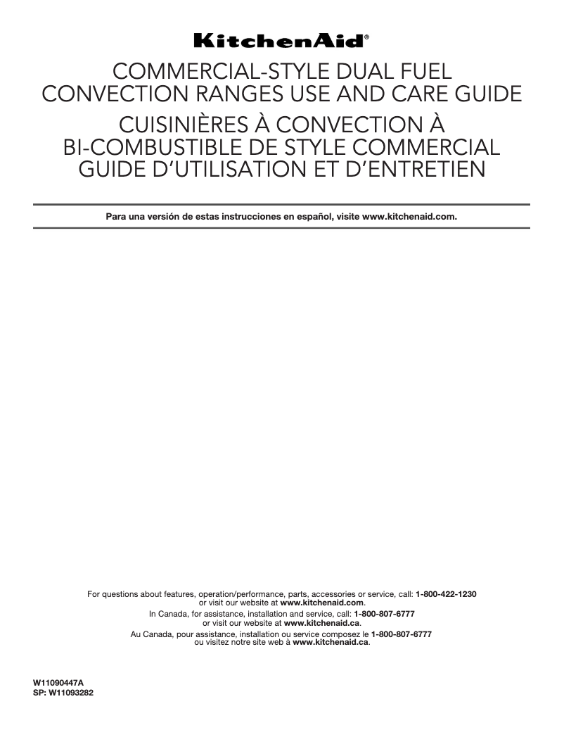 Page n°1 - Manuel utilisateur KitchenAid KDRS483VSS