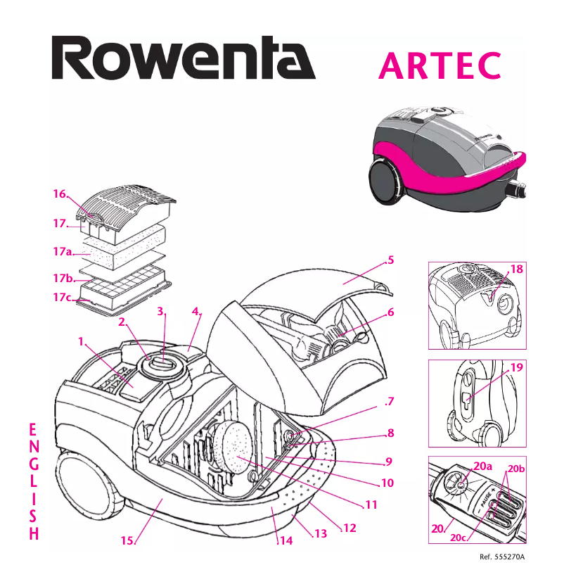 Page 1 de la notice Manuel utilisateur Rowenta Artec RO 344